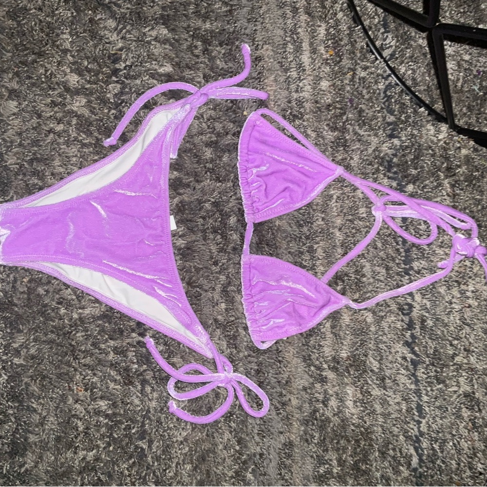 Solid & Striped Purple Bikini Set - image 3